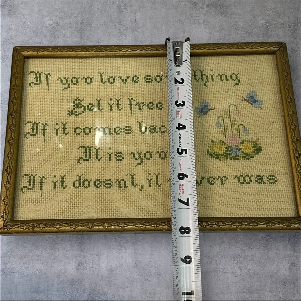 Vintage‎ Handmade Cross Stitch Framed 